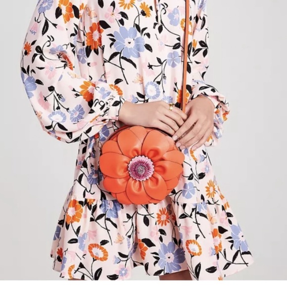 NWOT Petal Smooth Leather 3d Flower Crossbody - Picture 5 of 14